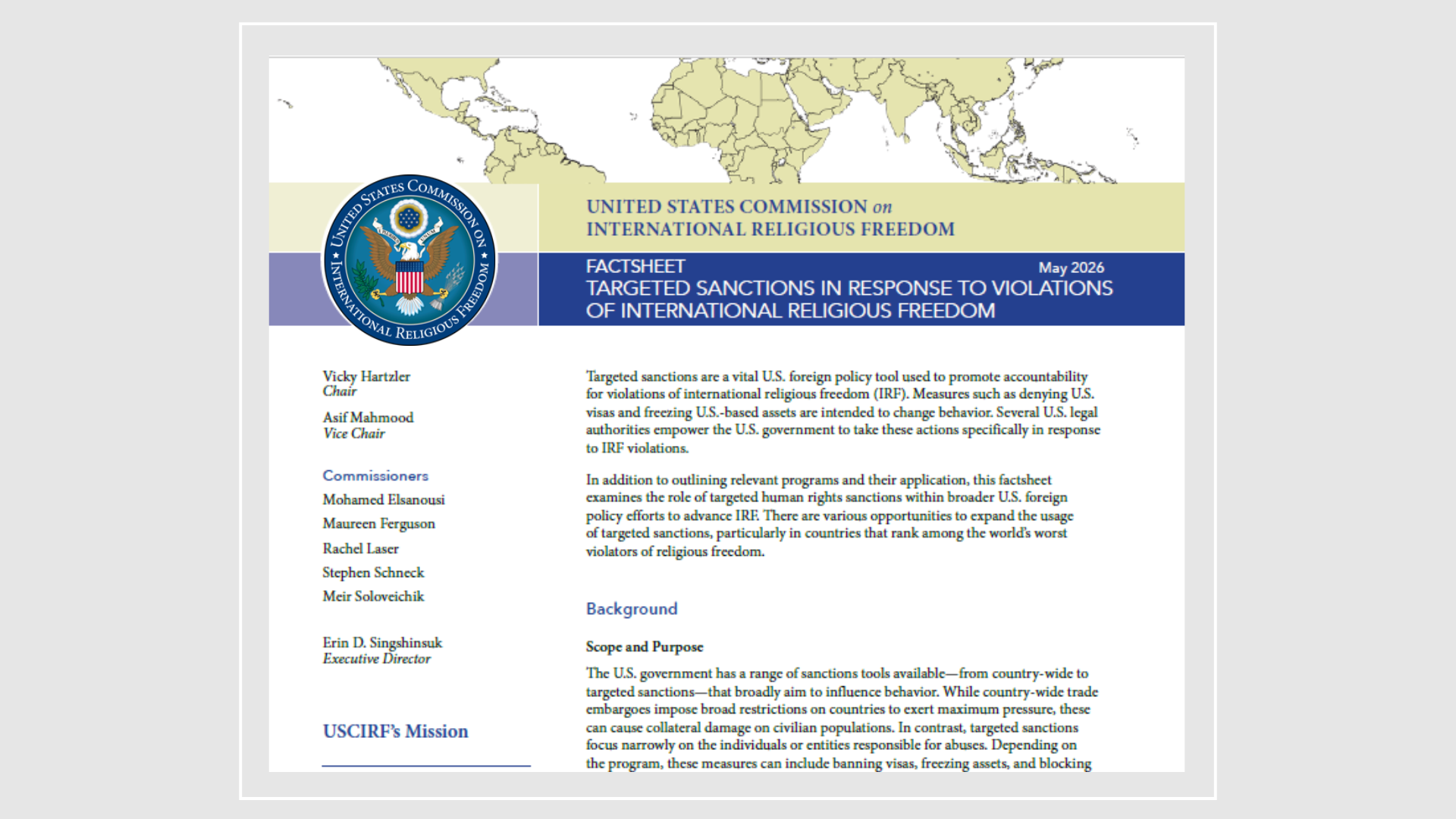 Targeted Sanctions in Response to Violations of International Religious Freedom