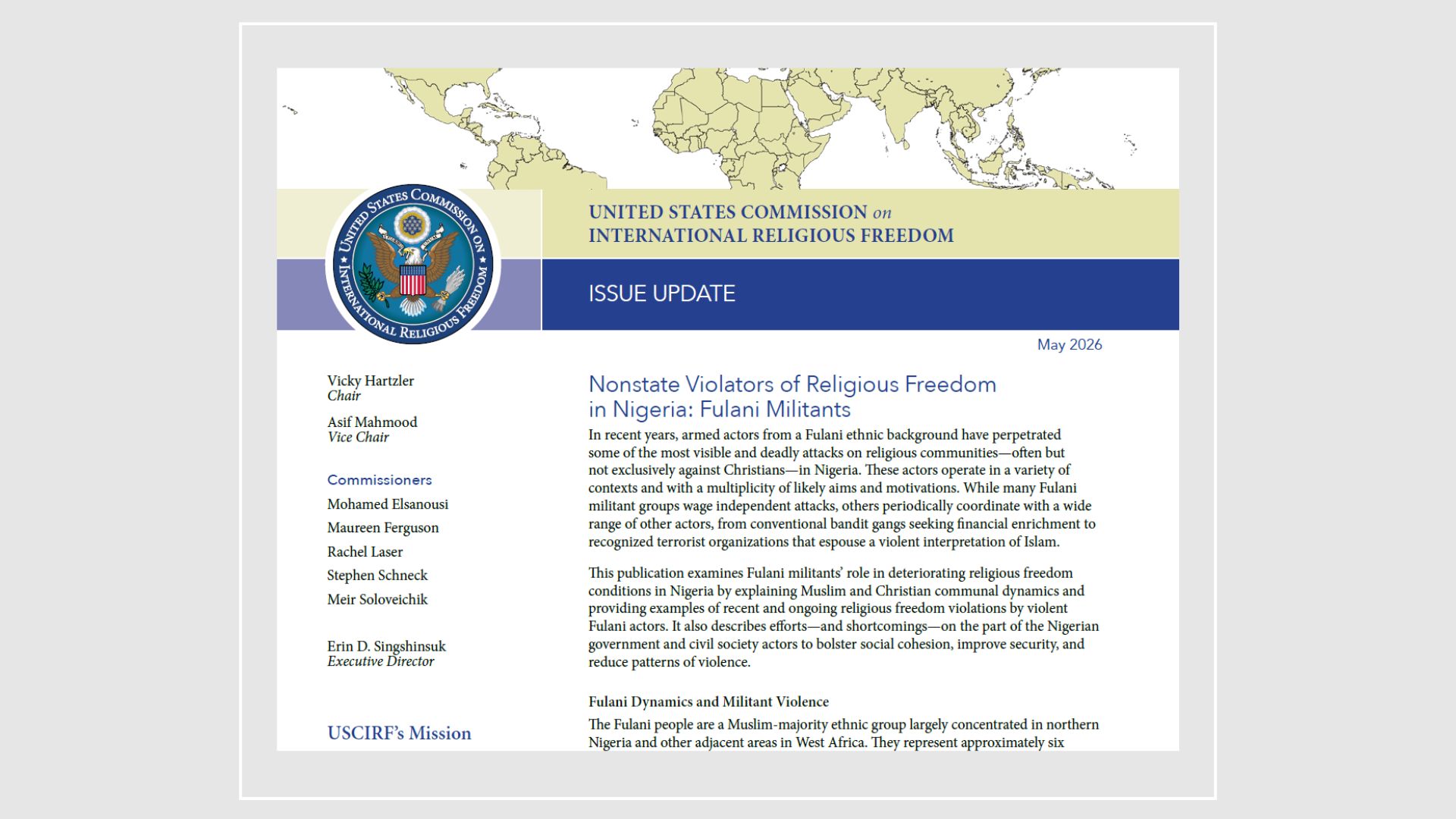 Nonstate Violators of Religious Freedom in Nigeria: Fulani Militants