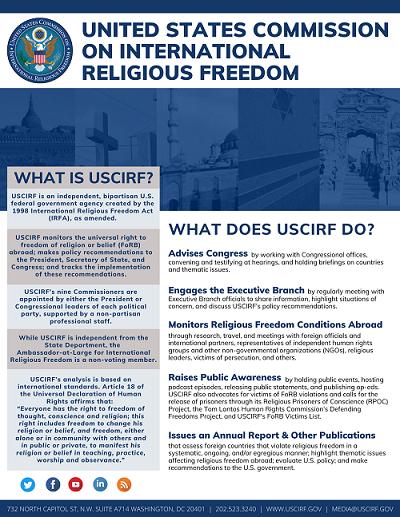 USCIRF One Pager